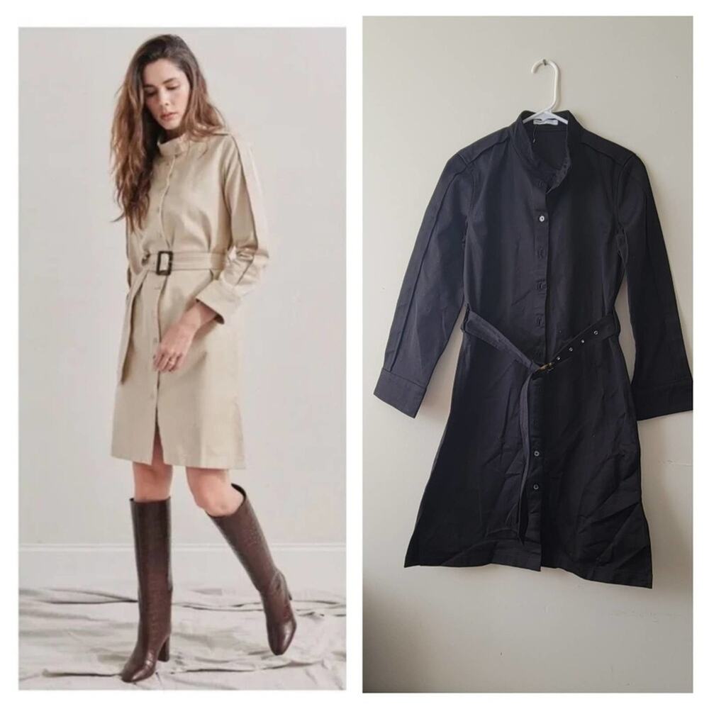 Baldwin Black and Tan Belted Dress